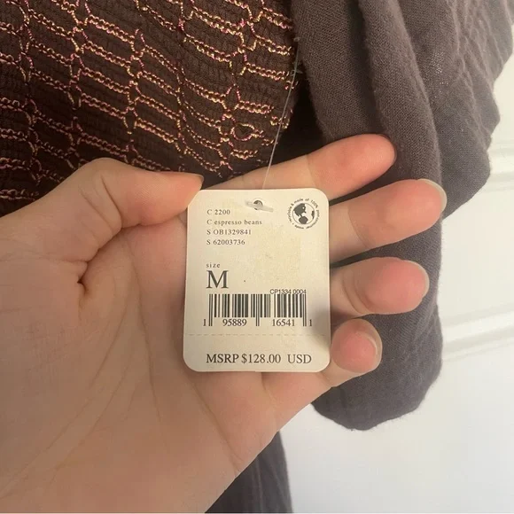 NWT Free People Easy To Love Bubble Mini Dress size medium color expresso beans - Picture 4 of 12